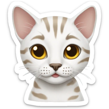 white bengal cat sticker
