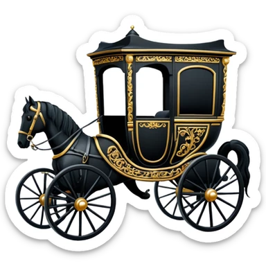 Black horse carriage in 1679 sticker