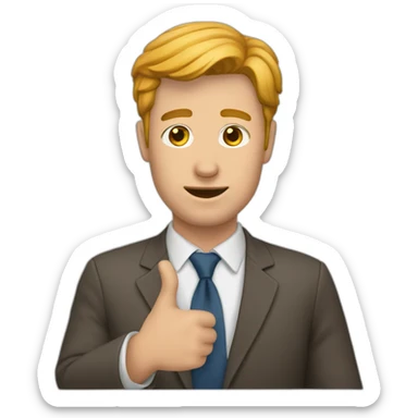 Un homme qui lève la main a 75 degrés  sticker