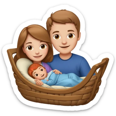 noel wood cradle with dee sticker