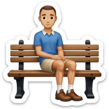 Forrest Gump sitting on bench sticker