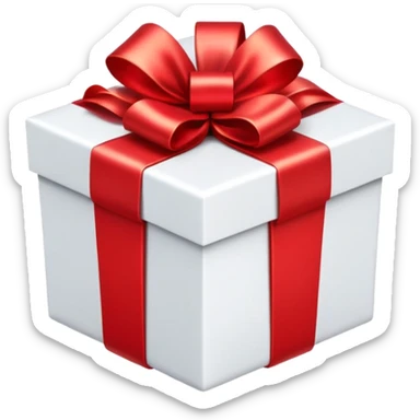 gift box with a bow, surrounded by sparkles sticker