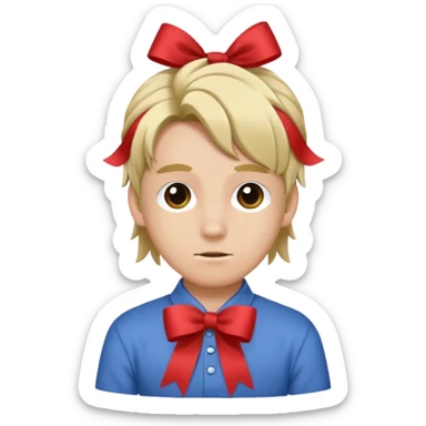 Caseoh but with with a ribbon on his hair sticker