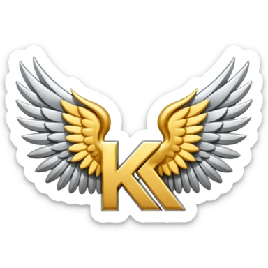 Add letter "K" between two wings sticker