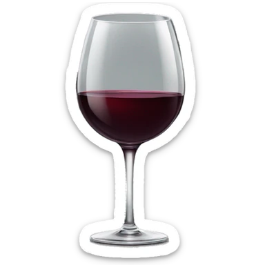 Two red wine glasses, one glass at 45 degree angle sticker