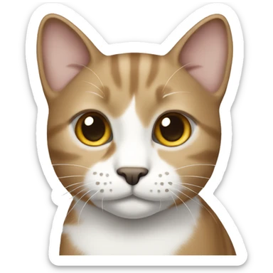 Light brown and grey white cat sticker