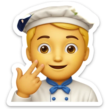 Yellow emoji kissing all fingertips – like an Italian chef: “Perfect!” sticker