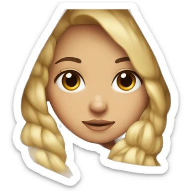 Bundled up in blankets blonde girl brown eyes sticker