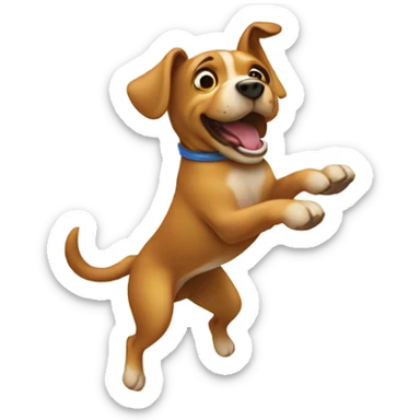 Dog doing a backflip sticker