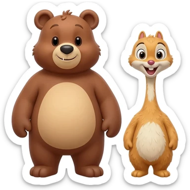 Humphrey The Bear & Chip & Dale sticker