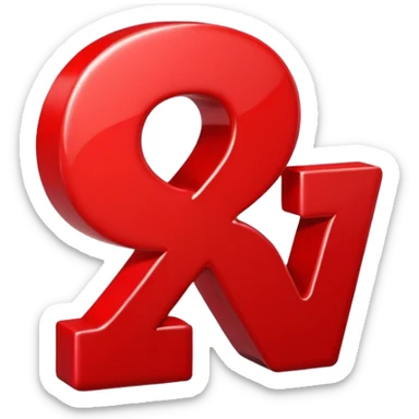 A 3D cartoon plus and percentage sign in red, glossy finish, Memoji-style realism. sticker