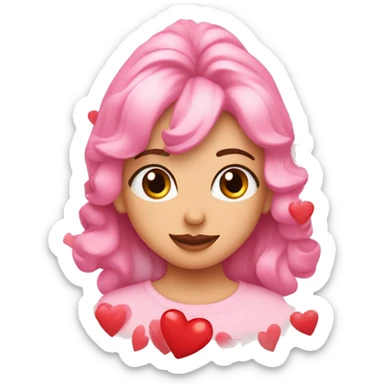 Carita asombrada con corazones  sticker