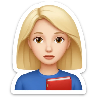 a woman talking and English letters around her sticker