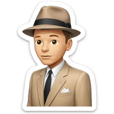 Frank Sinatra emoji showing data analytics trendlines on a screen in the background sticker