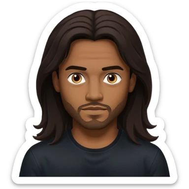 Pana Hema Taylor, male actor (b.1989) with dark brown long hair sticker