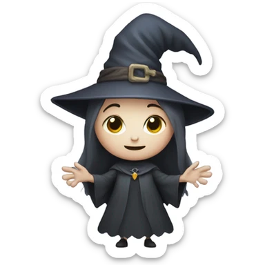 A pale witch who is holding hands with a wizard sticker