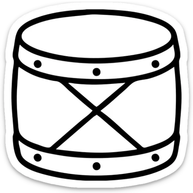 outlined sino Chinese drum icon sticker