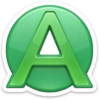 make emolji letter a in light Green color sticker