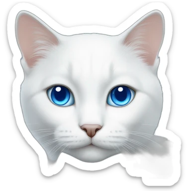 white cat with slanting blue eyes sticker