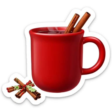 mulled wine emoji in red mug sticker