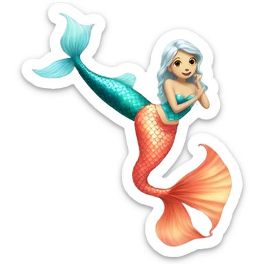 Mermaid with pretty tail sticker