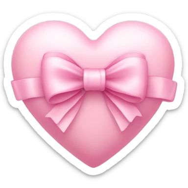 Light pink heart with bow sticker