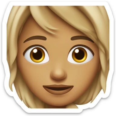 Chica con pelo marrón ondulado largo, ojos marrones y piel muy blanca sticker