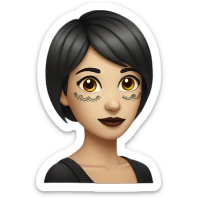 girl short hair dia de los muertos sticker