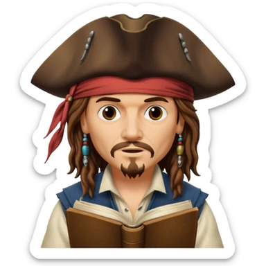 jack sparrow reading sticker