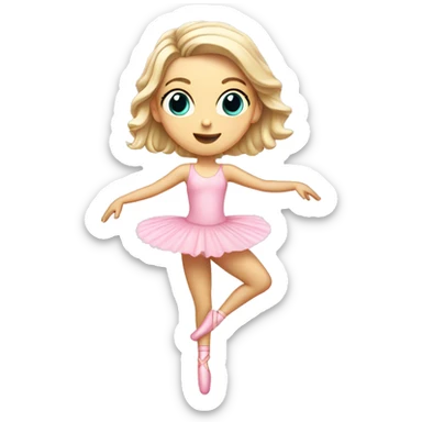 white girl, pink ballet girl. ballet pose sticker