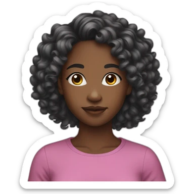 Beautiful black teenager with long black curls sticker