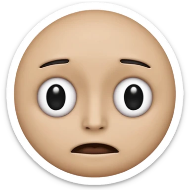black circle face emoji, no mouth, two unsettling eyes, not realistic sticker
