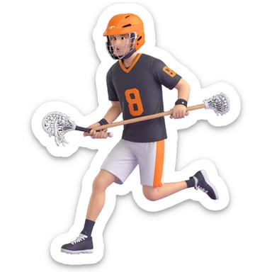 lacrosse player in hot summer sticker