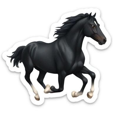 Running black horse  sticker