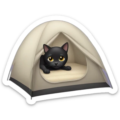 Cute black cat in a mesh tent sticker