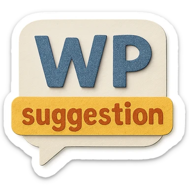 emoji with the text 'WP suggestion' in a paper craft style, suitable for IT team Slack reactions sticker