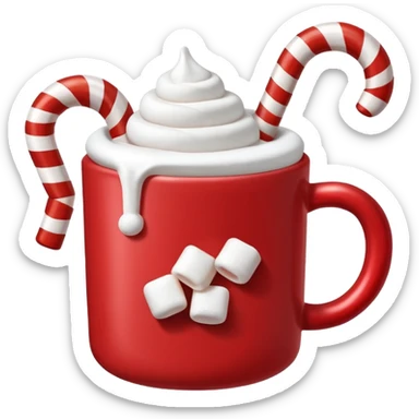 Hot chocolate with marshmallows Christmas themed  sticker
