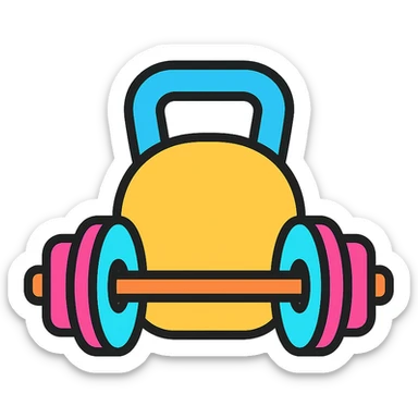 gym, fitness, minimalist icon sticker