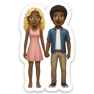 Midwest couple tall guy short girl sticker