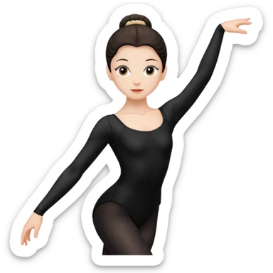 Ballet dancer, black clothes sticker