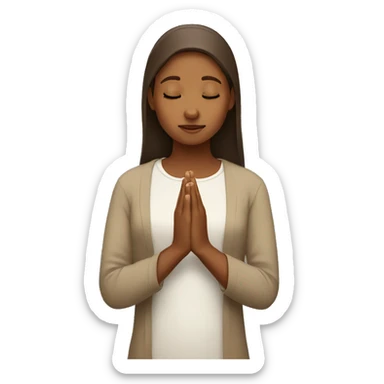 brownhead girl praying sticker