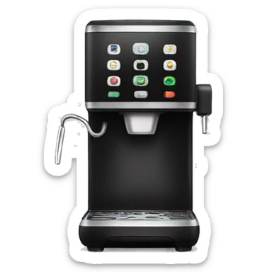 black coffee machine sticker