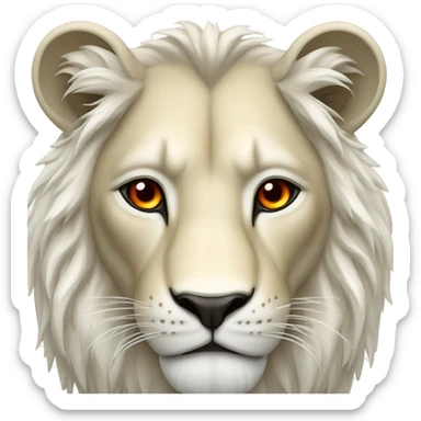 Lion blanc sauvage avec des yeux rouge sticker