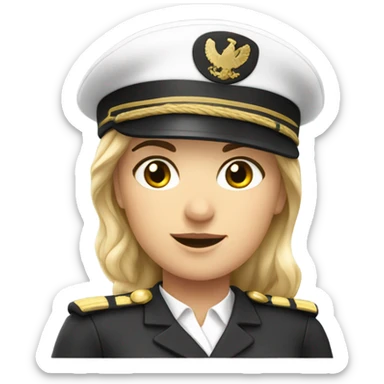 German Ship Captain Woman white Uniform  sticker