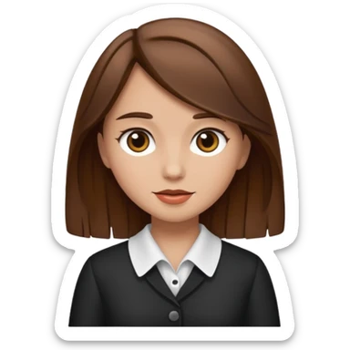 fancy brown haired girl sticker