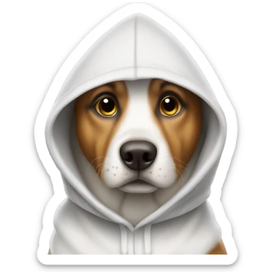 Dog wearing hood sticker
