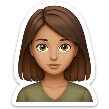 Girl with medium brown hair, brunette but so tan sticker