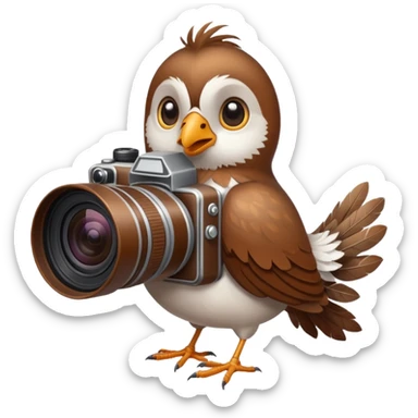 bird with a camera sticker