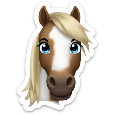 Pony Brown and White with Blue eyes sticker
