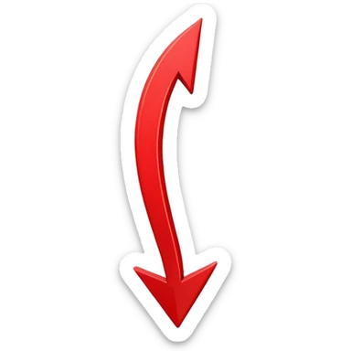 Red arrow pointed down sticker